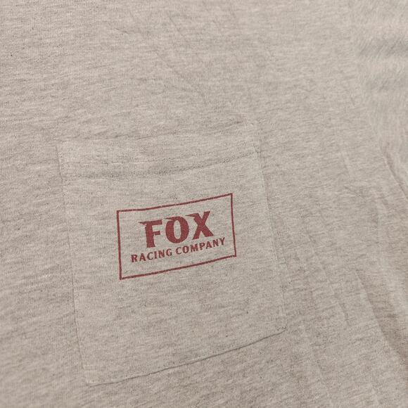 Fox Casual Crew Neck Graphic Short Sleeve Pocket T Shirt Mens Size 2XL Gray - Picture 4 of 10